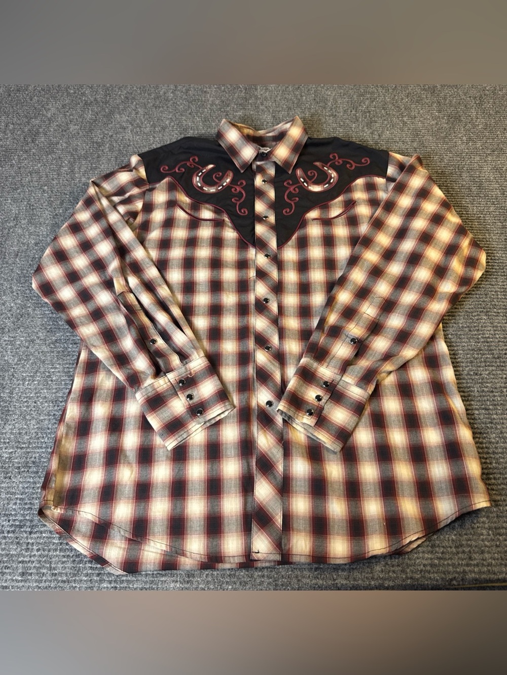 Roper Red and Black Plaid Western Button-Down Shirt